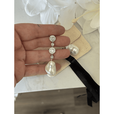 Aros circones y perla barroca
