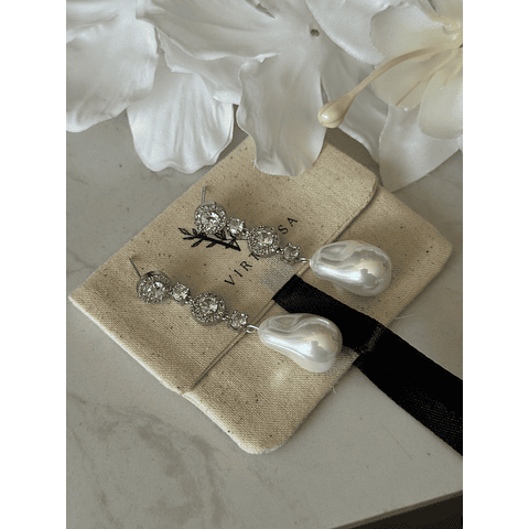 Aros circones y perla barroca