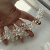 Tocado cristal y perlas 