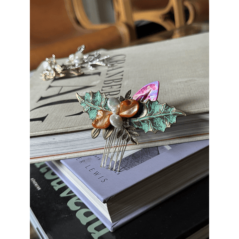 Tocado perlas y nacar