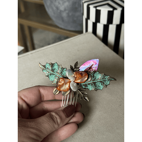 Tocado perlas y nacar