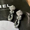 Aros olivo y cristal XL plata