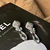 Aros olivo y cristal XL plata