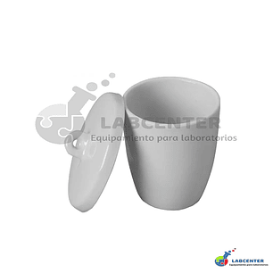 CRISOL DE PORCELANA PARED MEDIANA CON TAPA 30 ML