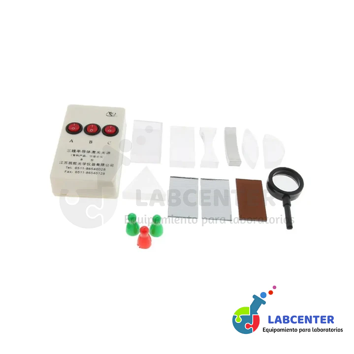 KIT DE ÓPTICA GEOMÉTRICA CON PRISMAS Y LENTES 5