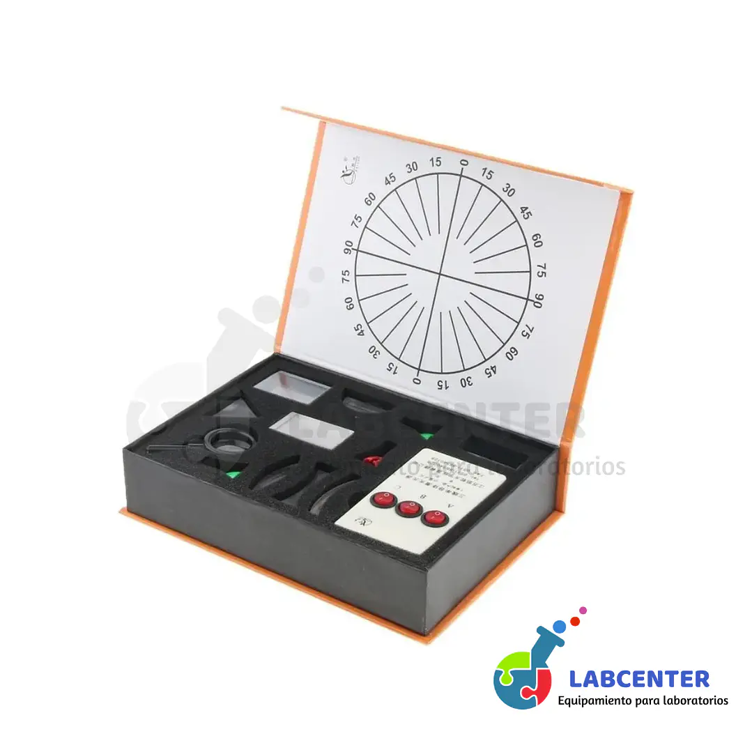 KIT DE ÓPTICA GEOMÉTRICA CON PRISMAS Y LENTES 2