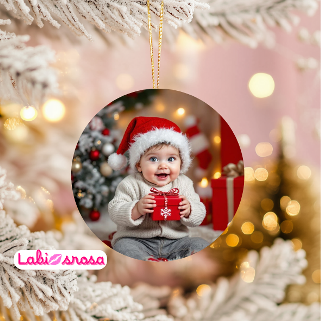 BOLA NATAL PERSONALIZADA - COM FOTO 1