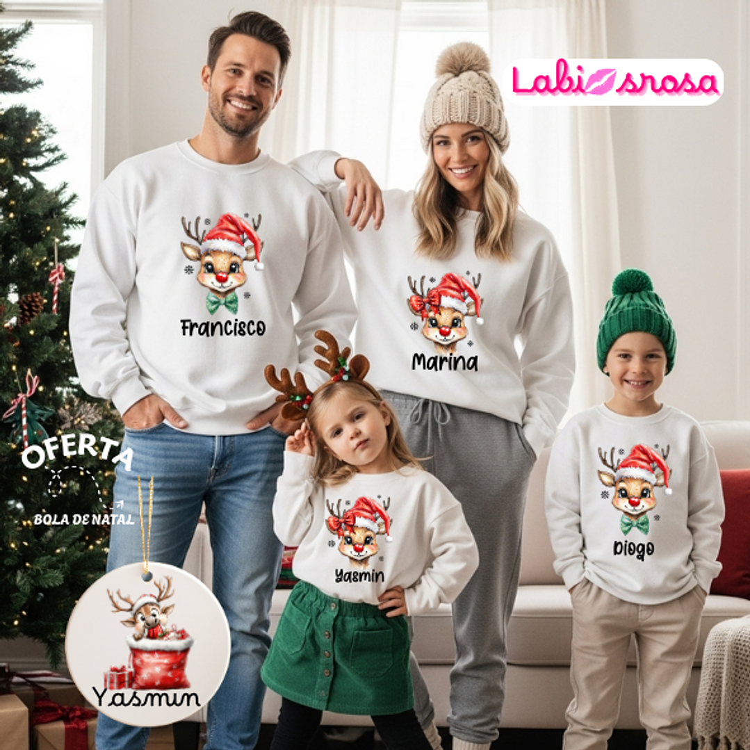 CAMISOLA NATAL PERSONALIZADA - ADULTO OU CRIANÇA 1