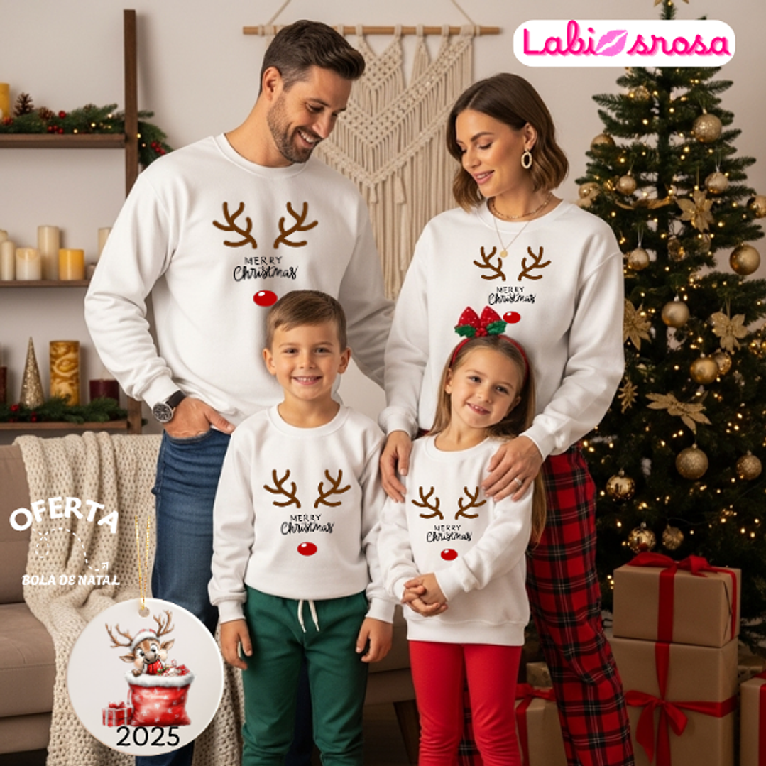 CAMISOLA NATAL PERSONALIZADA - ADULTO OU CRIANÇA 1