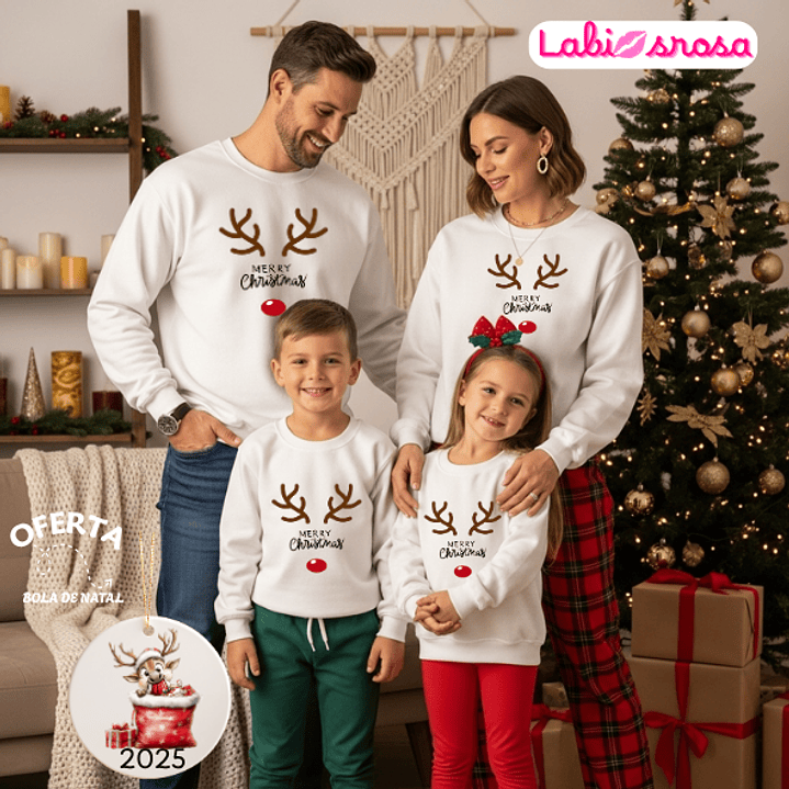 CAMISOLA NATAL PERSONALIZADA - ADULTO OU CRIANÇA 1