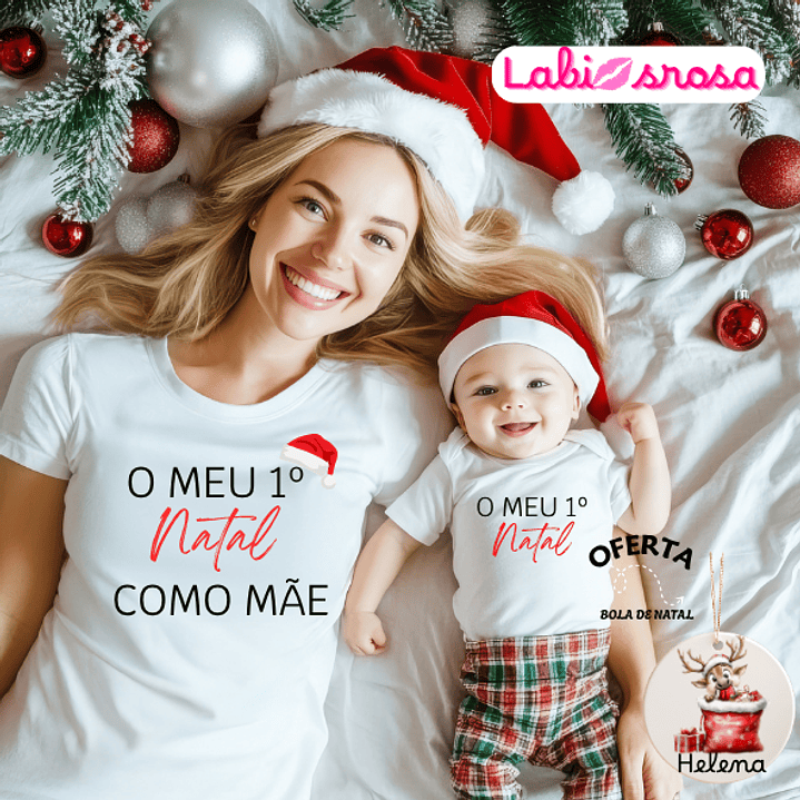 CAMISOLA NATAL PERSONALIZADA - ADULTO E BEBÉ 1