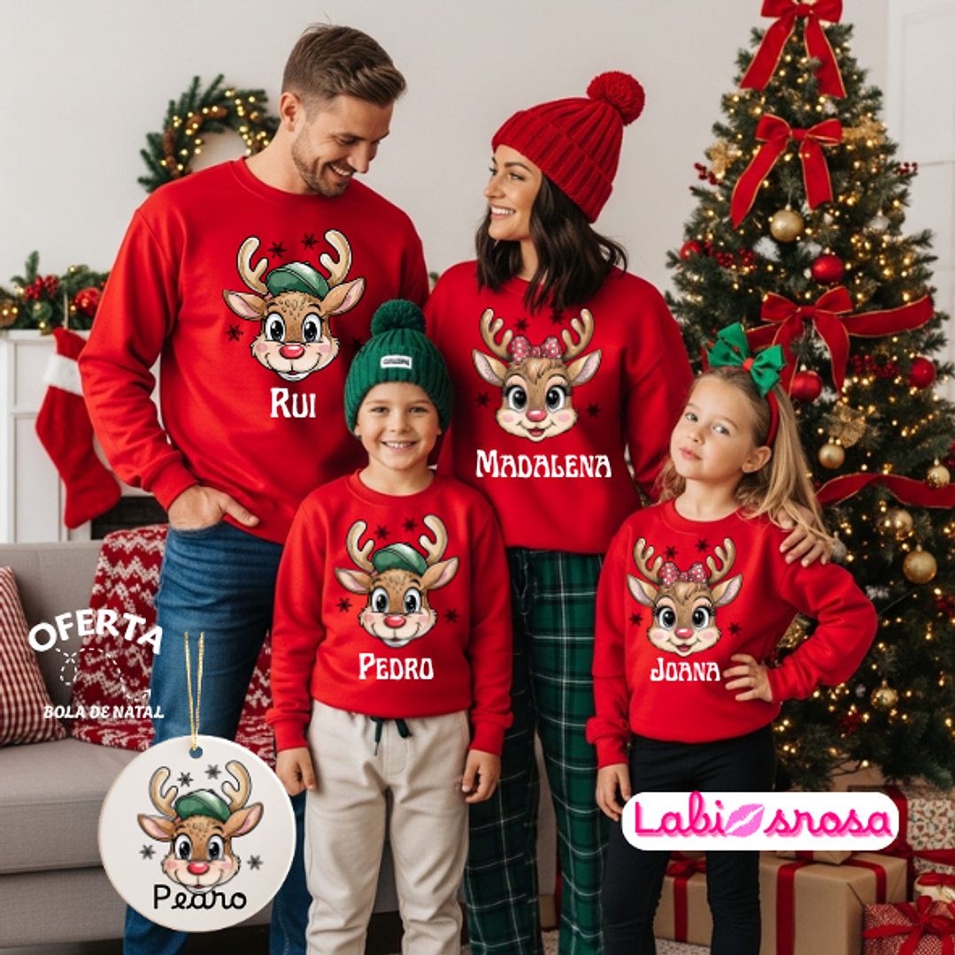 CAMISOLA NATAL PERSONALIZADA - ADULTO OU CRIANÇA 1