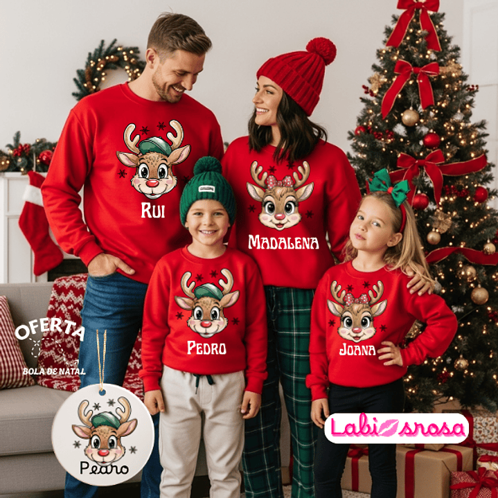 CAMISOLA NATAL PERSONALIZADA - ADULTO OU CRIANÇA 1