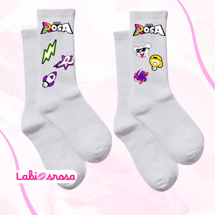 MEIAS PERSONALIZADAS - DOS ROSA 1