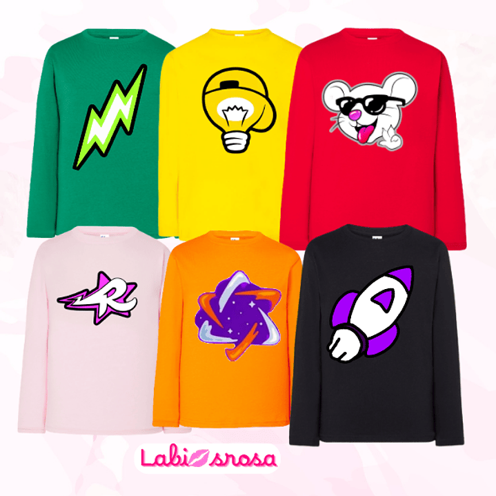 PACK DE 6 TSHIT MANGA COMPRIDA - DOS ROSA 1