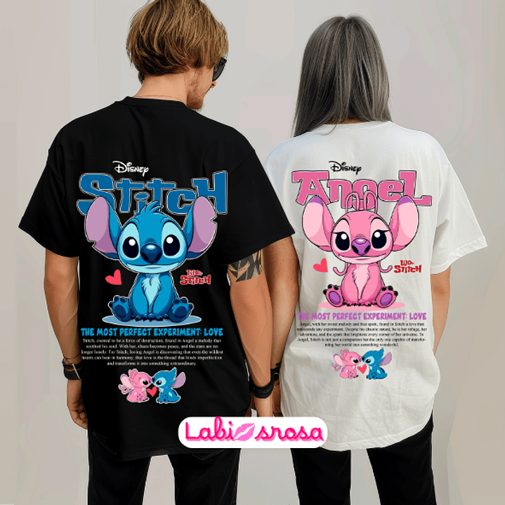 CONJUTO DE DUAS TSHIRT - STITCH E ANGEL 1