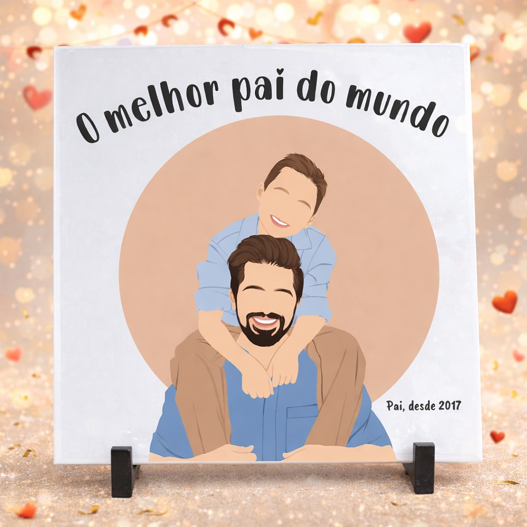AZULEIJO ILUSTRADO DIA DO PAI - FOTO 1