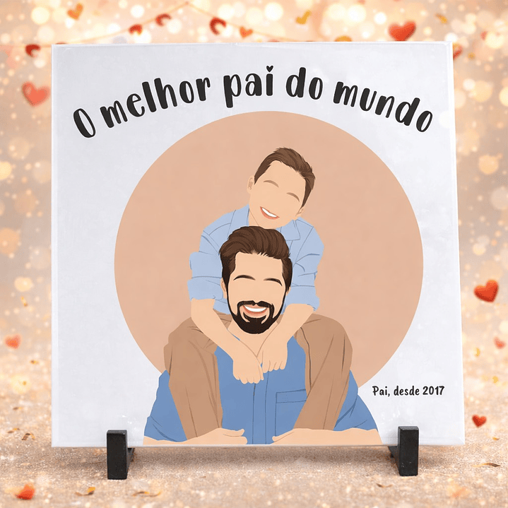 AZULEIJO ILUSTRADO DIA DO PAI - FOTO 1