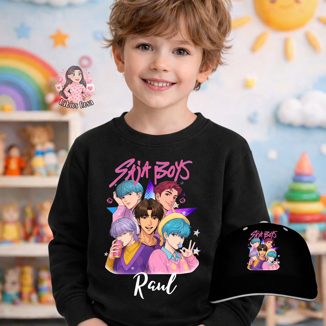 CONJUNTO PERSONALIZADO SAJA BOYS - CAMISOLA + BONE 2