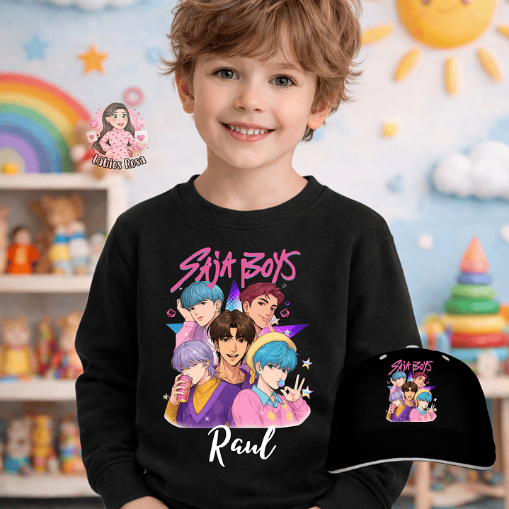 CONJUNTO PERSONALIZADO SAJA BOYS - CAMISOLA + BONE 2