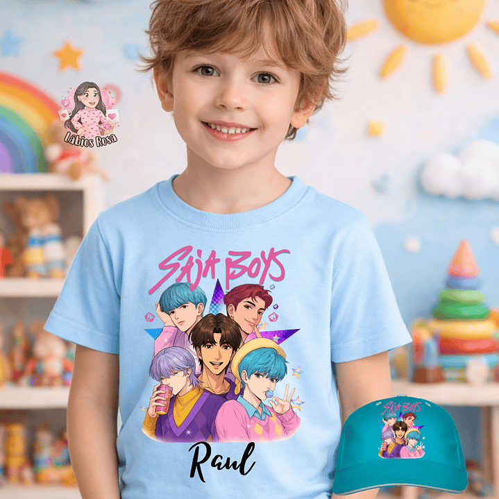 CONJUNTO PERSONALIZADO SAJA BOYS - CAMISOLA + BONE 1