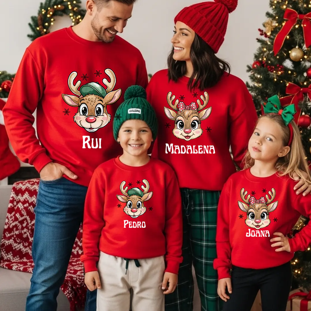 CAMISOLA NATAL PERSONALIZADA - ADULTO OU CRIANÇA 1