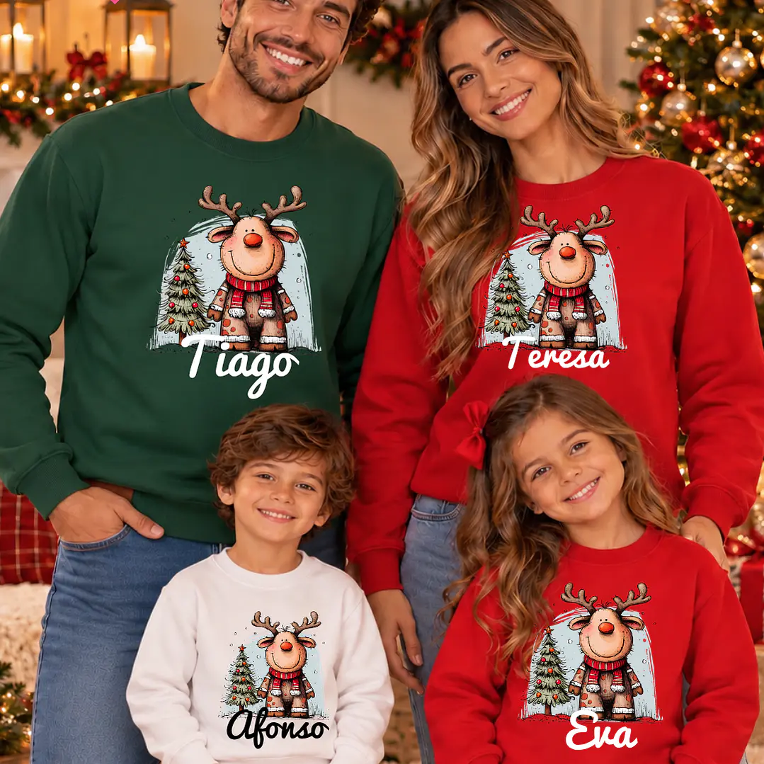 CAMISOLA NATAL PERSONALIZADA - ADULTO OU CRIANÇA 1