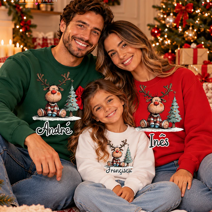 CAMISOLA NATAL PERSONALIZADA - ADULTO OU CRIANÇA 1