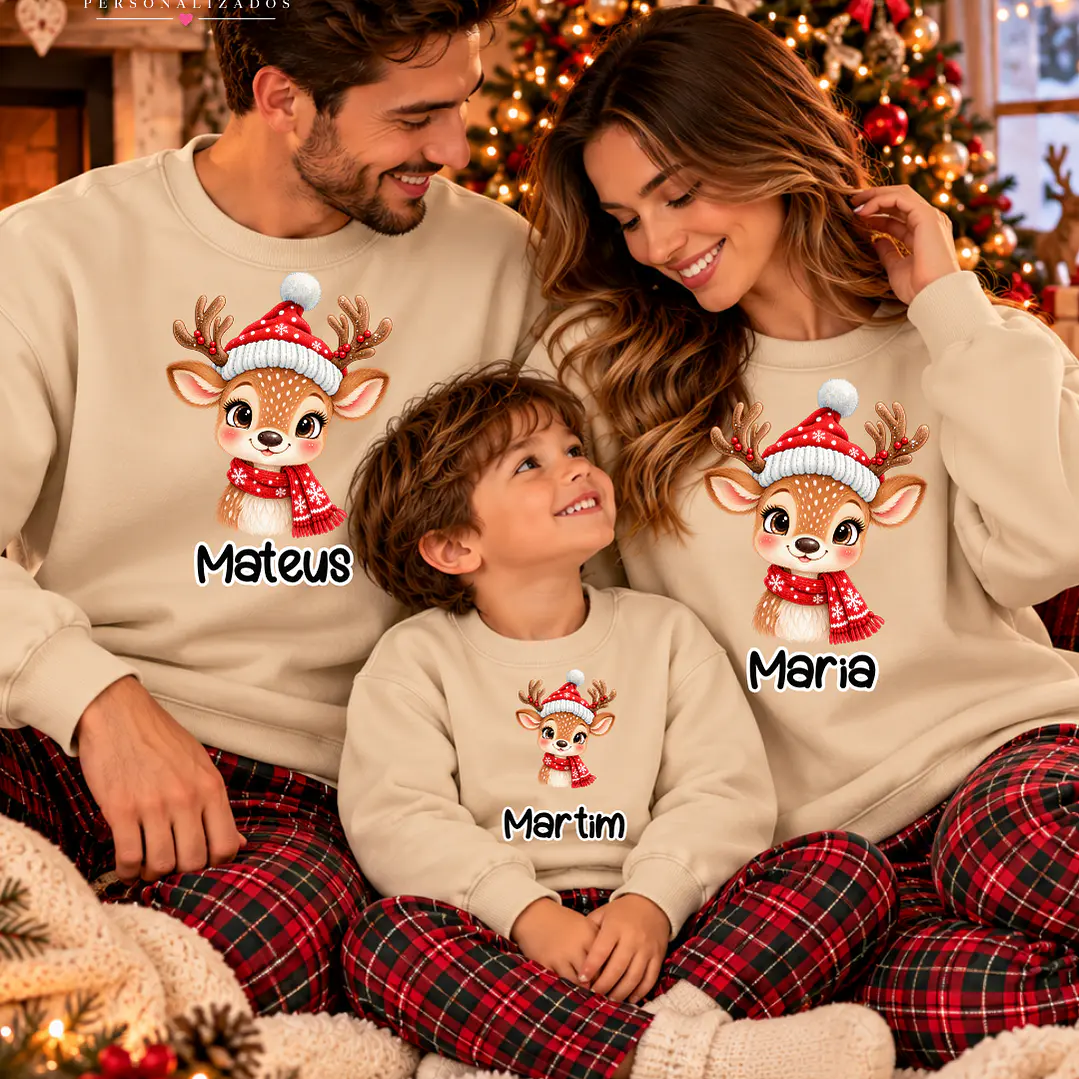 CAMISOLA NATAL PERSONALIZADA - ADULTO OU CRIANÇA 1