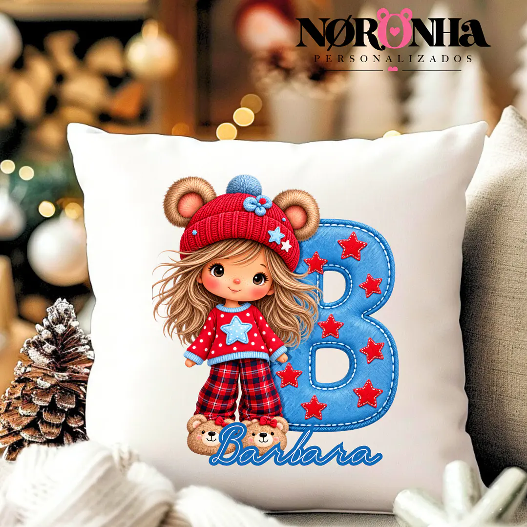 ALMOFADA MENINA PERSONALIZADA- INICIAL 1