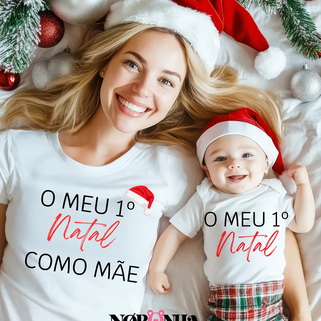 CAMISOLA NATAL PERSONALIZADA - ADULTO E BEBÉ 1