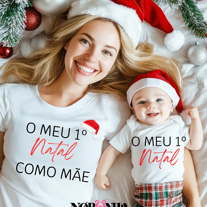 CAMISOLA NATAL PERSONALIZADA - ADULTO E BEBÉ 1