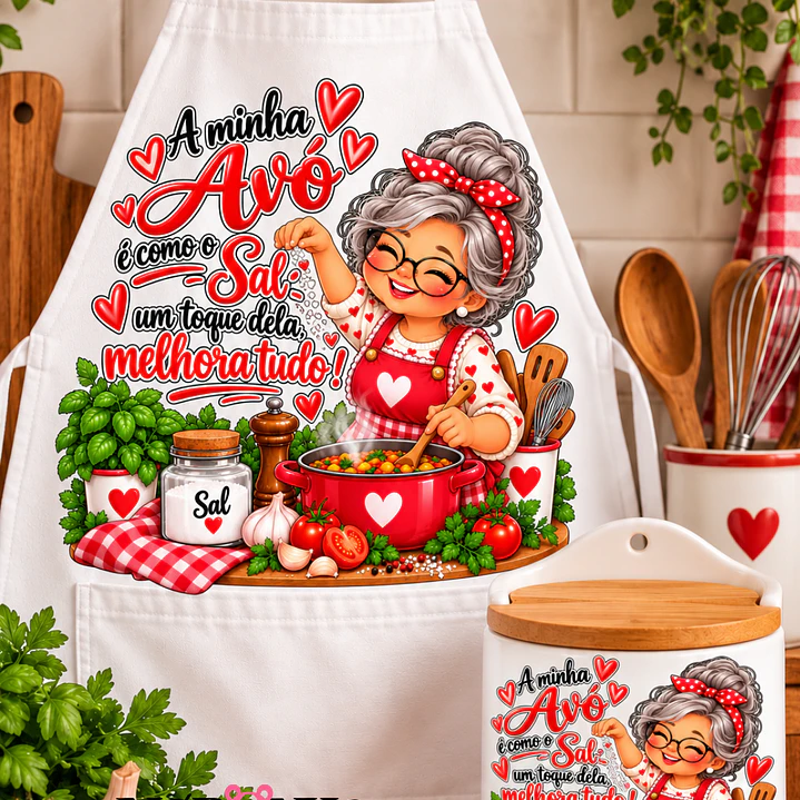 CONJUNTO AVENTAL + SALEITO PERSONALIZADO - AVÓ 1