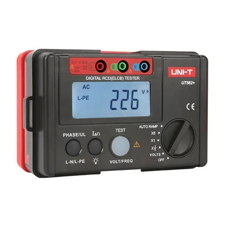 Probador de Interruptor de Protección contra Fugas + Certificación - UNI-T UT 582+ 1