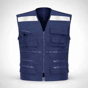 CHALECO GEOLOGO POPLIN AZUL