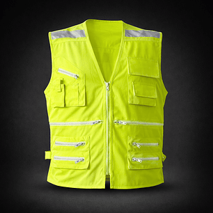 CHALECO GEOLOGO POPLIN AMARILLO FLUOR