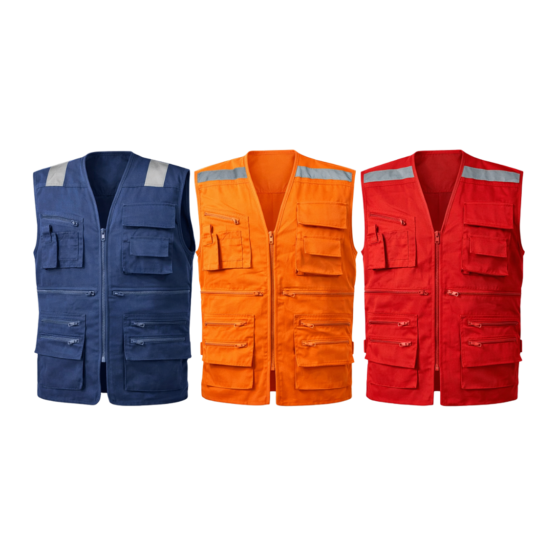 PENDIENTE CHALECO GEOLOGO GABARDINA AZUL-ROJO-NARANJO 1