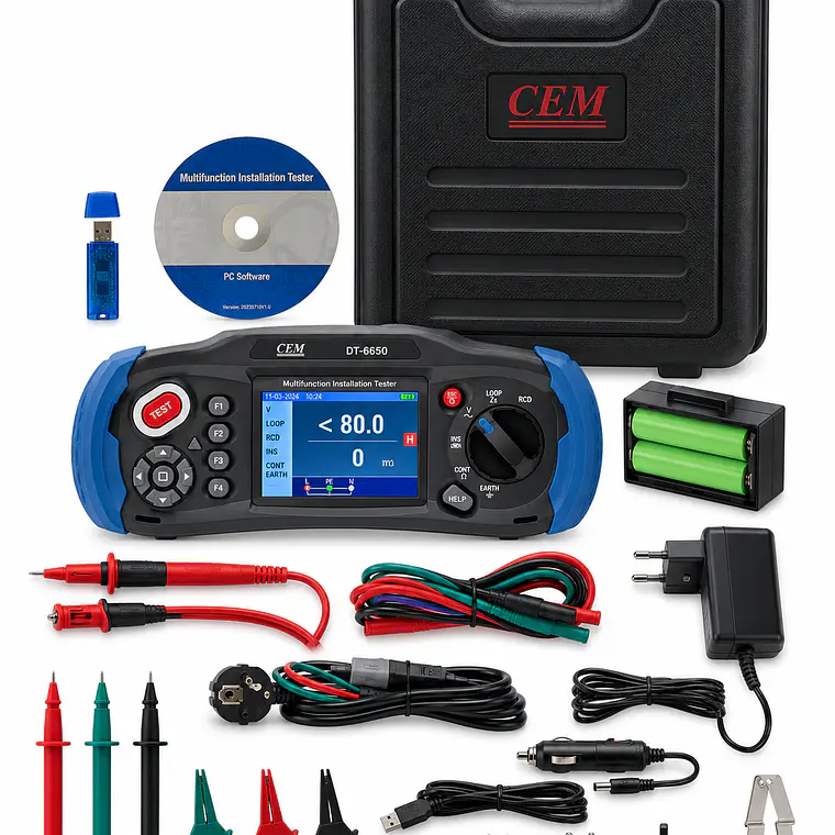 Medidor Multifunción CEM DT-6650 para Pruebas Certificación RIC 19 SEC + Calibración + Certificación 2