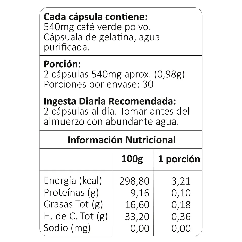 Café Verde, 60 cápsulas 4
