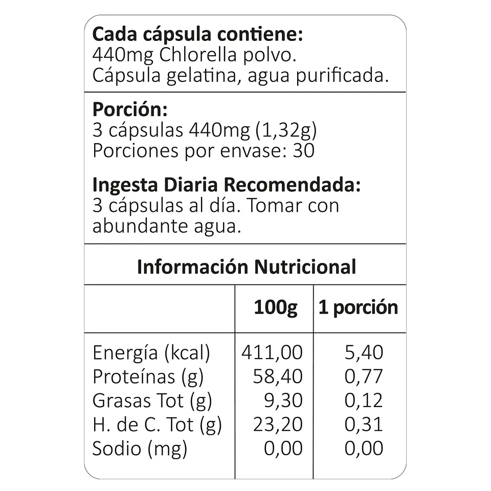 Chlorella, 90 cápsulas 4