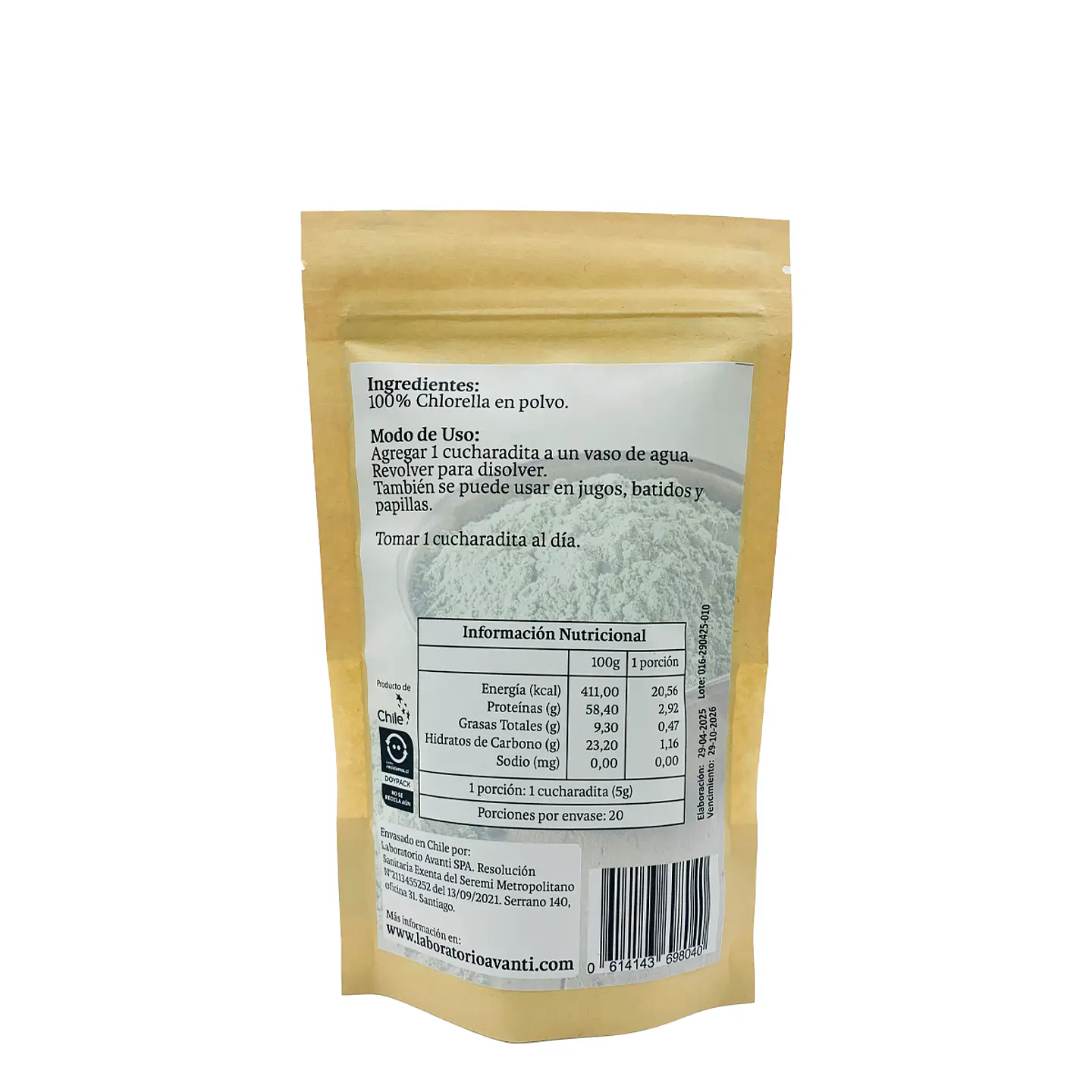 Chlorella Polvo, 100g 3