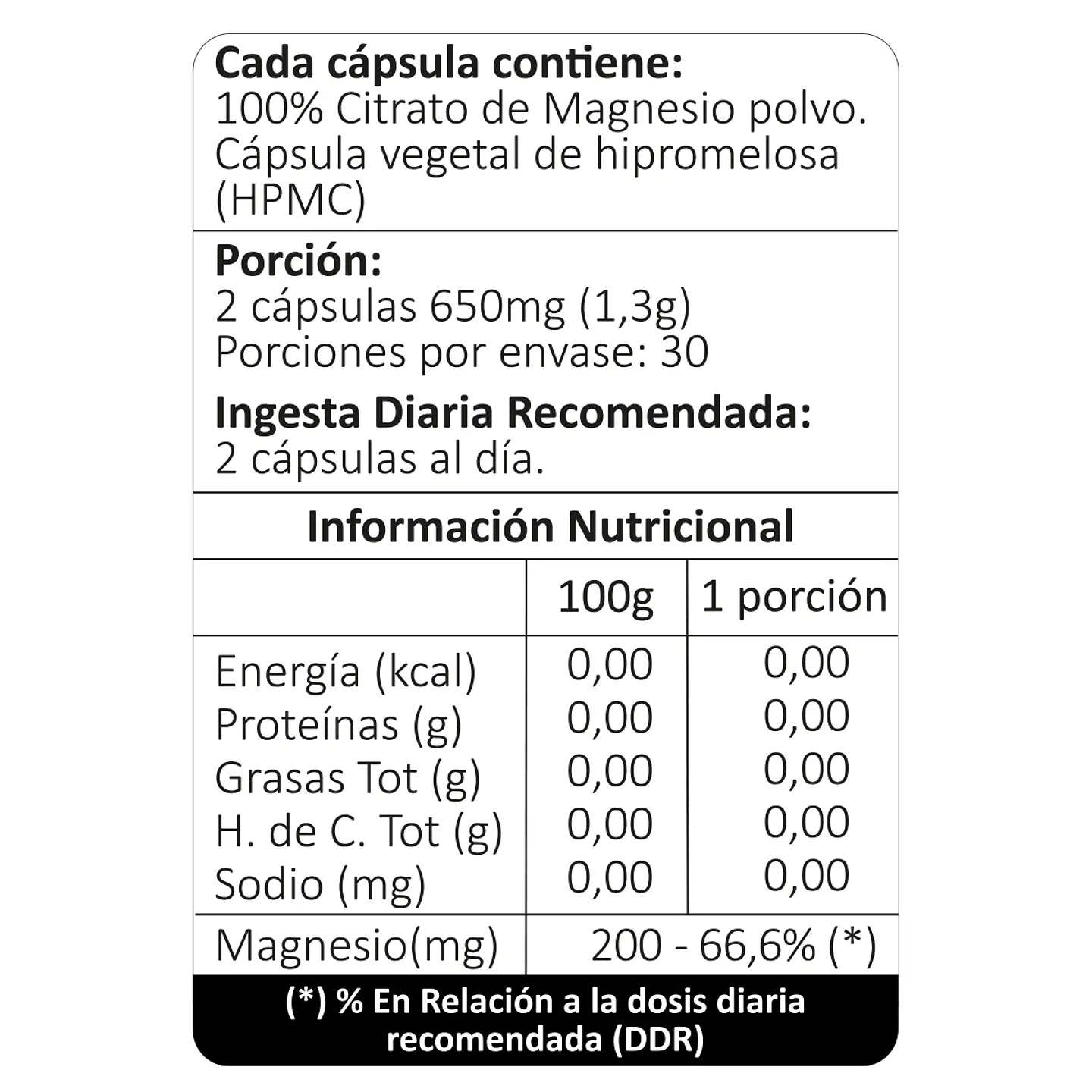 Citrato de Magnesio, 60 cápsulas vegetales 4