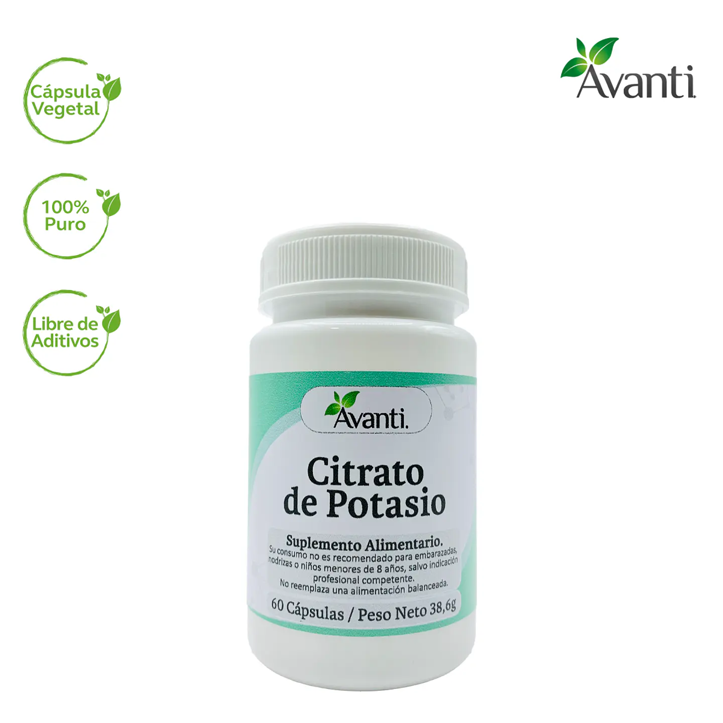 Citrato de Potasio, 60 cápsulas vegetales 3