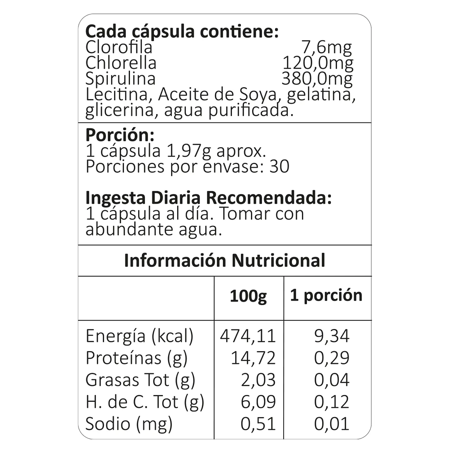 Clorofila3, 30 cápsulas blandas 4