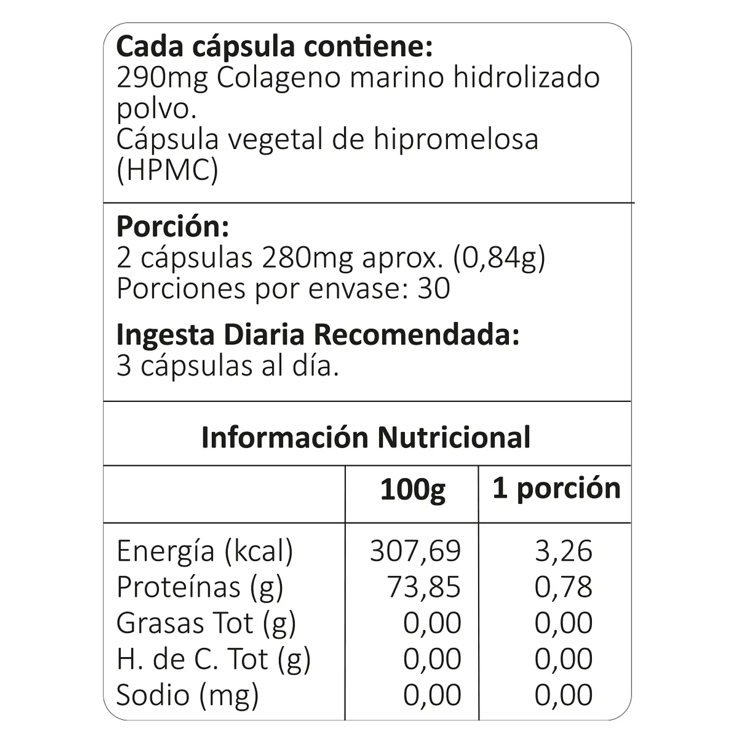 Colágeno Marino Hidrolizado, 90 cápsulas vegetales 4
