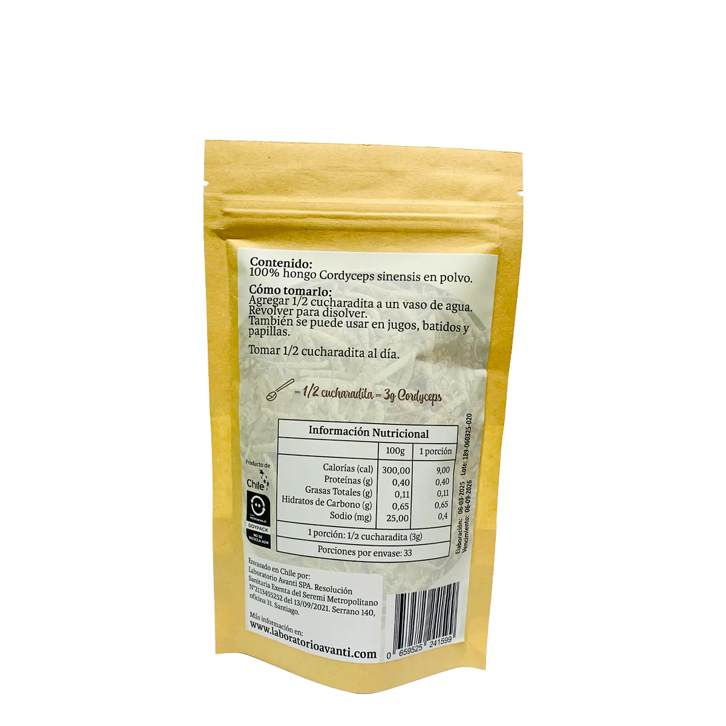 Cordyceps sinensis en Polvo, 100g 3