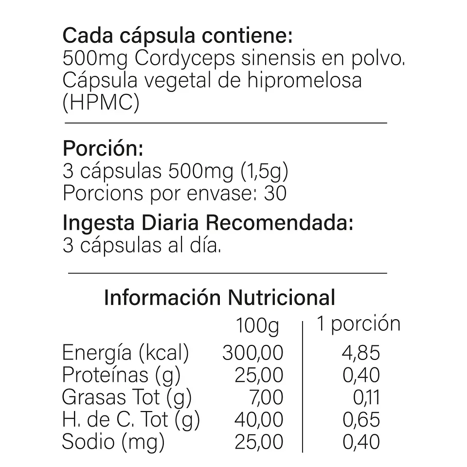 Cordyceps sinesis, 90 cápsulas vegetales 4