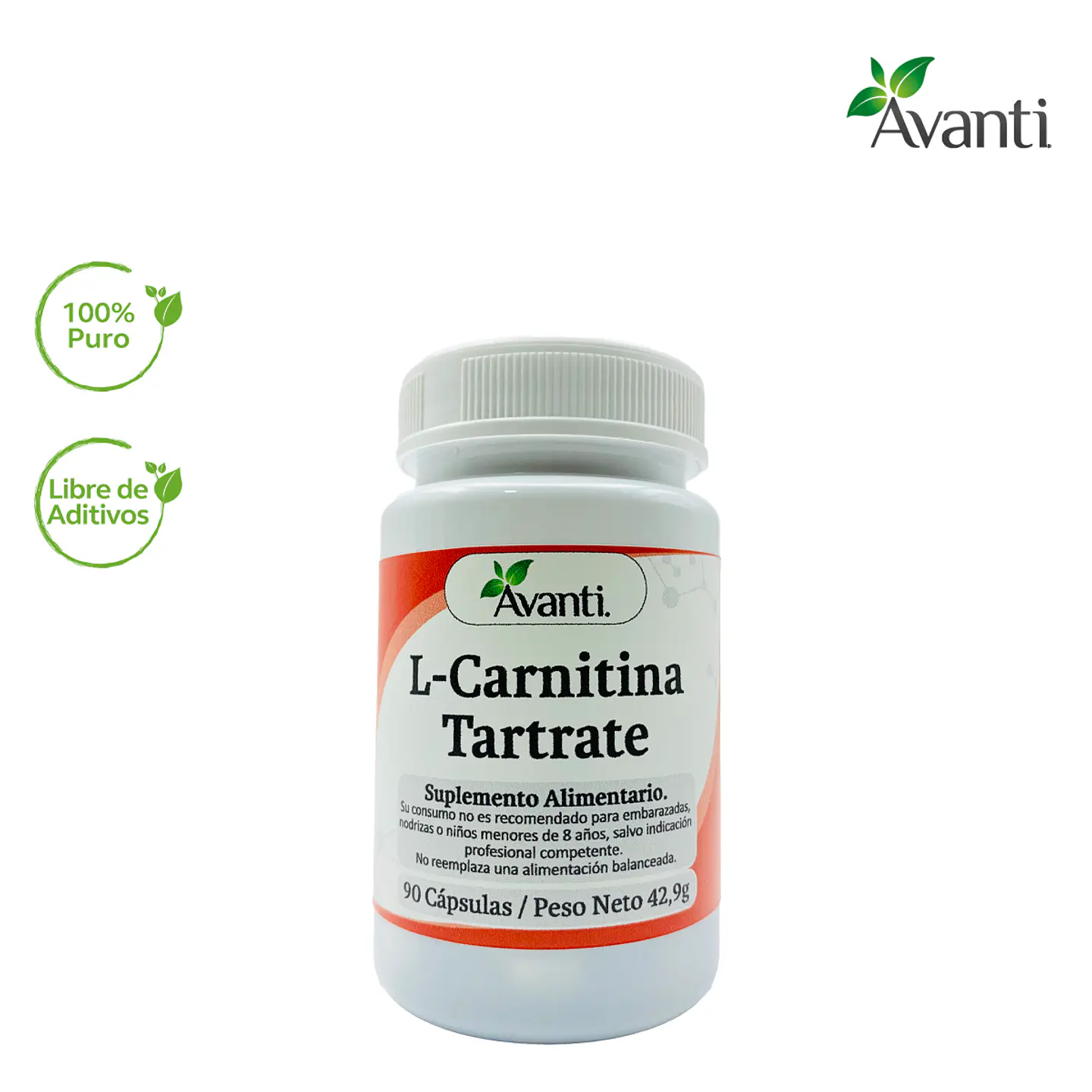 L-Carnitina Tartrate, 90 cápsulas 3