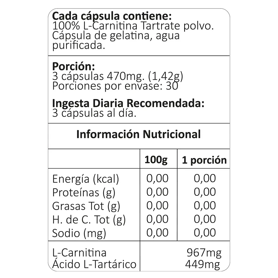 L-Carnitina Tartrate, 90 cápsulas 4