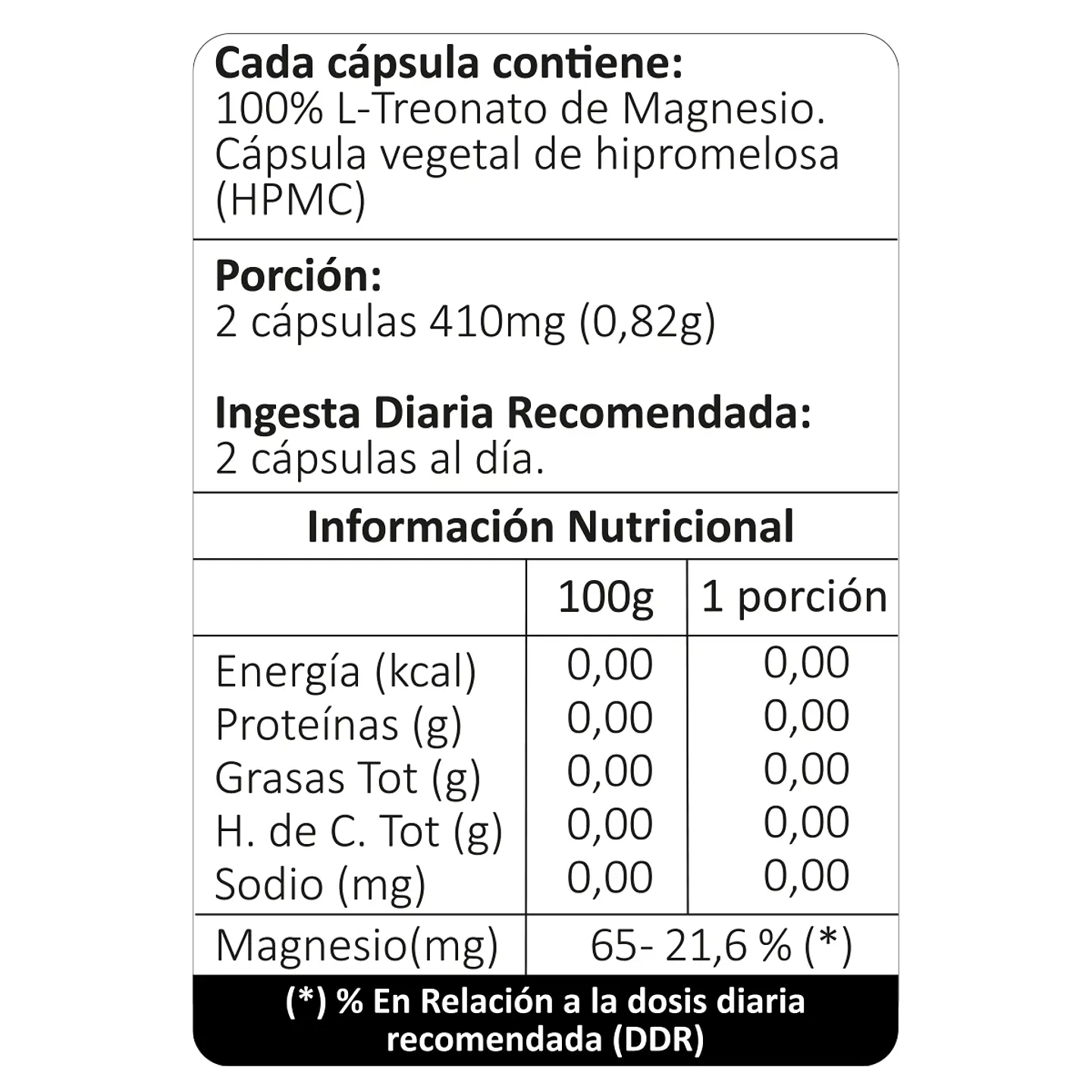 L-Treonato de Magnesio, 60 cápsulas vegetales 4